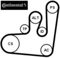 Continental CTAM 6PK1145K1 Keilrippenriemensatz Keilriemen Satz 