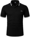 PoloShirt Herren S schwarz mit weißen Streifen, Neu