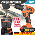 Akku-Akkuschrauber Set 18V Bohrschrauber Akkubohrer Bohrmaschine 2*2000mAh Akkus