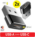 USB-A Stecker auf USB-C Adapter Buchse Konverter Laden Daten Stick Handy Laptop✅