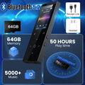 Bluetooth MP3 MP4 Player LCD Display HiFi Bass Musik Spieler FM Radio Audio 64GB