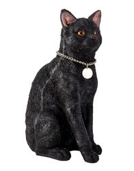 Schwarze Katze H 40 cm groß Dekofigur Gartendeko Tierfigur Gartenfigur Figur