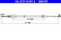 ATE 24.3727-0197.2 Seilzug, Feststellbremse für SEAT SKODA VW