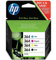 4x HP 364 ORIGINAL PATRONEN PHOTOSMART B110A B110C C309A C309G C5380 C6300 C6324