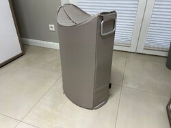 Blomus Frisco Wäschesammler, Wäschekorb, Wäschebox, Aluminium / Kunstfaser Taupe