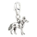 Charm / Anhänger Hund Schäferhund 1 mit Karabinerverschluß 925 Sterling Silber