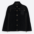 DOLCE & GABBANA schwarze Jeans Poncho Jacke mit goldenen Details - UK 8 / IT 40