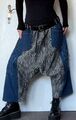 7/8 Hose Haremshose Pumphose Tiefschritt Taschen Jeans-Mix weite Beine