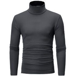 Unterhemd Herren Langarmshirt Baumwolle Rollkragen Pullover Thermohemd Slim Fit