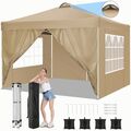 Pavillon 3x3m Wasserdicht Gartenzelt Faltpavillon Partyzelt Popup UV-Schutz Zelt