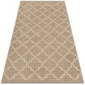 Outdoor Patio Balkon Teppich Wetterfest Beige Marokkanisches Muster 100x150