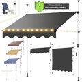 Klemmmarkise Terrasse 150-400cm LED Balkon Sonnenschutz Fenstermarkise ☀️