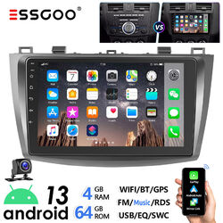 4+64G Android 13 Carplay Autoradio GPS WIFI FM RDS BT Kamera Für Mazda 3 2010-13