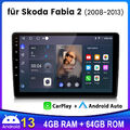 4+64G Android13 Carplay Für Skoda Fabia II 2008-2013 Autoradio GPS Navi SWC DAB+