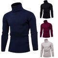 Herren Rollkragen Strickpullover Sweatshirt Jumper Langarm Pullover Unterhemd DE