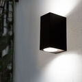 Design Up Down Strahler Wand Leuchte Garage Alu Außen Lampe Fassade Spot schwarz