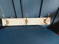 Vintage Wandgarderobe Garderoben-Leiste 3 Kleiderhaken Shabby Chic Holz Metall