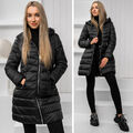 Wärmejacke Steppjacke Winterjacke Casual Unifarben Kapuze Lang Damen BOLF Winter