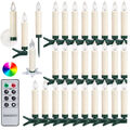 30 x LED Weihnachtskerzen Weihnachtsbaumbeleuchtung Lichterkette Timer Kabellos