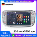 Für Ford C/S-Max Transit Connect Carplay Autoradio GPS NAVI Android13 BT SWC DAB