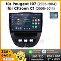 64GB Android13 Autoradio Für Toyota Aygo Citroen C1 Peugeot 107 GPS WIFI CarPlay