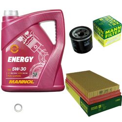 MANN Inspektionspaket 5 L MANNOL Energy 5W-30 für KIA Rio Kombi 1.5 16V 1.3