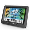 DCF Funk Wetterstation mit Farbdisplay  Innen und Außentemperatur Frostalarm
