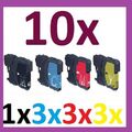 10x Patronen für DCP185C DCP167C DCP383C DCP387C DCP535CN ersetzt BROTHER LC1100