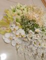 Kunstblumen Set - weiß grün - für Frühlingsdeko Osterdeko Blumendeko 