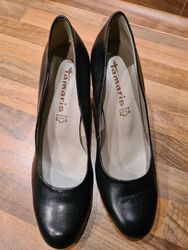 LETZTR PREIS Tamaris Leder Pumps, schwarz, Gr. 38, sehr gut