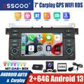 2+64G DAB+ Autoradio Apple Carplay Android 13 GPS Für BMW E46 3er 318 320 MG ZT