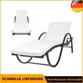 Sonnenliege mit Auflage Relaxliege Gartenliege Strandliege Liege Poly Rattan