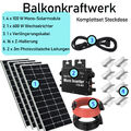 Balkonkraftwerk 600w Wechselrichter 4x 100w Solarpanel Plug & Play Komplettset