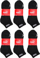 6-18 Paar Herren Damen Puma Quarter Socken Sneakersocken schwarz Größen: 35-49