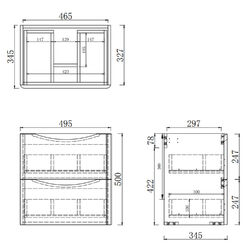 Badmöbel Set 2 tlg. Waschtisch mit Unterschrank Waschbecken mit Unterbau