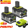 1-2x Für  Ryobi Akku 18V 8Ah/9Ah HP Lithium ONE Plus RB18L50 P108 / Ladegerät