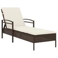 Sonnenliege mit Auflage 63 x 200 x 81 cm Poly Rattan Braun