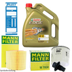 5L Castrol Edge LL 5W-30 + Ölfilter + Luftfilter passend für VW Golf 7 Passat B8Werkstatt-Service verfügbar - Jetzt Termin buchen