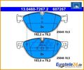 Bremsbelagsatz, Scheibenbremse ATE 13.0460-7267.2 für BMW