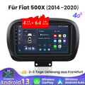 4+64GB Autoradio CarPlay Für Fiat 500x 2014-2020 DAB+ GPS NAVI Android 13 DSP 4G