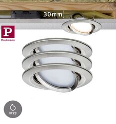 Paulmann LED Einbauleuchte Nova Coin Set Eisen gebürstet 3x6W schwenkbar Ip23