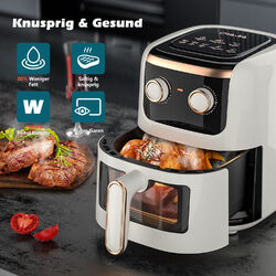 XL Heißluftfritteuse 5L Fritteusen Friteuse Heißluft Air Fryer 1300W ohne Öl Emi