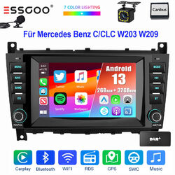 Für Benz C/CLC W203 CLK W209 Carplay 2+32G  Android 13 Autoradio GPS DAB+ Kamera