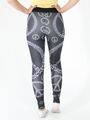 Leggings leggin grau tolles Muster Gr. S 36-46 Neuwertig Yoga Fitness Leggins Jo