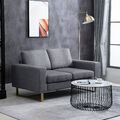 HOMCOM Sofa-2 Sitzer Stoffsofa Ecksofa Couch Polstersofa Loungesofa Kissen