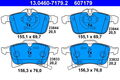 ATE 13.0460-7179.2 Bremsbelagsatz, Scheibenbremse für OPEL,VAUXHALL