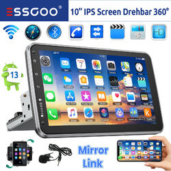 10" Android 13 Autoradio 1 DIN 360° Drehbar Bildschirm GPS NAVI USB BT WiFi RDS