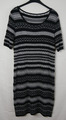 PETER HAHN Stretch Strick Kleid Pullover Kleid Schwarz/Weiß Größe 36/38 TOP!