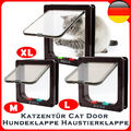 Katzenklappe Katzentür Hundeklappe S-XL Eingangskontrolle System Hunde 4-Wege