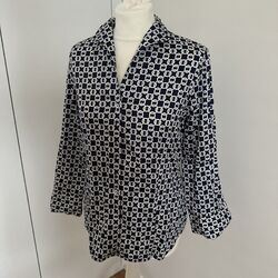 Eterna Damen Bluse Gr 38 Blau/ weiß. Wie neu!